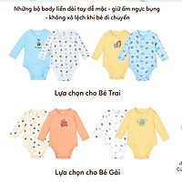 Set 2 body chip dài tay Lullaby NH676P, bodysuit cotton cao cấp