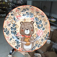Set Bát Đĩa Chén Dĩa Sứ Gấu Nâu Bát Ăn Cơm, Tô Sứ Decor Dễ Thương