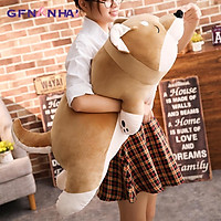 1Pc 80/100Cm Cổ Size Nằm Shiba Inu Chó Sang Trọng Gối Nhồi Bông Mềm Đồ Chơi Đáng Yêu Động Vật Chó búp Bê Bộ Gối Ngủ Tặng Đồ Chơi