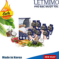 LETMIMO Thuốc Nhuộm tóc Màu Nâu Đen_2N, Set 8 gói