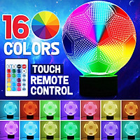 3D Football 16 Color Adjust LED Night Light USB Lamp 4 Mode W/ Remote Control