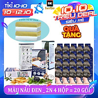 Nhuộm phủ bạc thảo mộc LETMIMO nâu đen 2N + Quà tặng 4 khăn gội bestke 83*33cm 100% cotton
