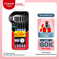 Bộ 5 Bàn chải đánh răng Colgate than hoạt tính kháng khuẩn SlimSoft Charcoal mềm mảnh