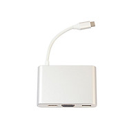 6 in 1 Type-C Multi-Port Hub with USB Type C 3.0 Charging Port + HDMI 4K + VGA + Dual USB 3.0 + Ethernet Adapter for MacBook Pro, Google Chromebook Pixel and More