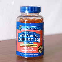 Viên Uống Bổ Sung Sáng Mắt , Khỏe Xương, Tăng Hệ Miễn Dịch Dầu Cá Dầu Cá hồi Pure Alaska Omega-3 Wild Salmon Oil 1000mg - Hàng nhập Mỹ