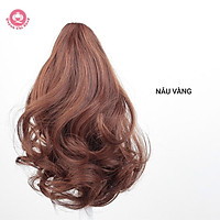 Tóc giả nữ đuôi ngựa ngoặm xoăn ngắn 25cm, chịu nhiệt và giữ màu đẹp tự nhiên không bóng