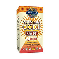 Garden of Life Raw D3 Supplement - Vitamin Code Whole Food Vitamin D3 5000 IU, Dairy and Gluten Free, Vegetarian, 60 Count Capsules | Color May Vary - Now with Organic Green Cracked Wall Chlorella