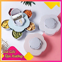 Hộp Đựng Hoa Quả, Mứt, BÁnh Kẹo 5 CÁnh Xoay 360 Độ Kèm GiÁ Đỡ Điện Thoại Hình Bông Mai TP'S