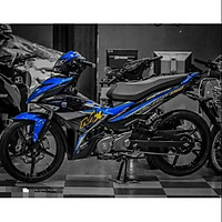 Tem dán dành cho xe máy Exciter 150 mẫu Mx King xanh đen (bộ)