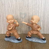 Bộ tượng 2 chú tiểu yêu đời - luyện võ