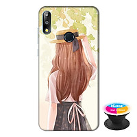 Ốp lưng điện thoại Asus Zenfone Max Pro M2 hình Phía Sua Một Cô Gái tặng kèm giá đỡ điện thoại iCase xinh xắn - Hàng chính hãng