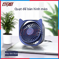 Quạt mini để bàn, quạt USB hình mèo CTFAST - M105i : Thiết kế thông minh 3 tốc độ làm mát, điều chỉnh 360 độ, không gây ồn - hàng chính hãng