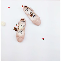Giày búp bê bé gái mickey đế bằng quai dán 3-14 tuổi size25-34 màu hồng