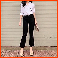 Quần bò đen ống loe hàng Quảng Châu Lyn Closet Q125L