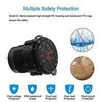 4.8A Waterproof Dual USB Port Charger Socket With LED Digital Voltmeter