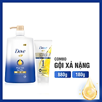 Combo Dầu Gội Dove Phục Hồi Hư Tổn (640g) Và Kem Xả Dove Phục Hồi Hư Tổn 1 Phút Siêu Dưỡng (180ml)