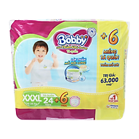 Tã Quần Bobby Siêu Thấm Khô Thoáng Size XXXL 24 Miếng
