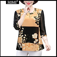 ÁO KIỂU TRUNG NIÊN DÁNG SUÔNG RỘNG - ÁO SƠ MI TRUNG NIÊN U50 U60 TAY LỠ PHỐI VOAN KIỂU ÁO TẶNG MẸ - ÁO TRUNG NIÊN NỮ 3A17