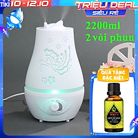 Máy Xông Tinh Dầu 2200ML Cho Phòng Rộng + Tinh Dầu Sả Chanh TIDAMO - Máy Khuếch Tán Tinh Dầu Thể Tích Lớn Nhất, Chuyên Dụng Xông Tinh Dầu, Phun Sương Tạo Ẩm Cho Không Gian Lớn