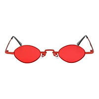 Women Vintage Metal Frame Oval Sunglasses Eyewear Designer