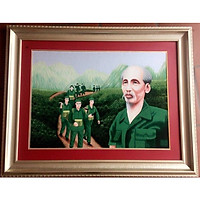 Bác cùng chúng cháu hành quân - 73x93cm - pq323