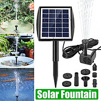 Solar Powered 200L/H 2W 6V Water Fountain Pump Waterproof IP65 For Pool Garden Sprinkler Outdoor Engineering Decoration Swimming Birdbath Floating ,Spray Height 40-60CM