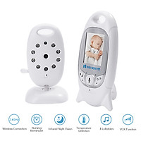 Baby Monitor 2'' Color LCD 2.4G Two-way Audio Talk Temperature Detection Infrared Night Vision VOX Mode 8 Lullabies