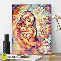 Tranh tô màu 40x50cm có khung Tình Mẹ T2062