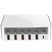 818 sạc nhanh USB thích ứng màn hình LCD Sạc nhanh Cổng QC 3.0 Type-C Đầu cắm EU