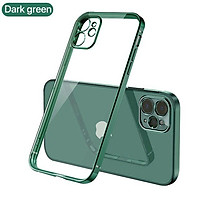 Ốp Điện Thoại Dẻo Trong Suốt Viền Vuông Mạ Màu Pha Lê Cổ Điển Cho iphone 11 Pro Max iphone 6 7 8 plus
