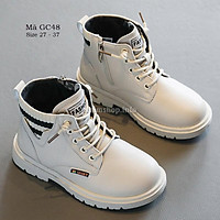 Boot trẻ em cho bé trai bé gái 3 - 12 tuổi màu be trắng thời trang đi học đi chơi sành điệu GC48