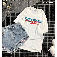 ATN-2300 Áo Thun Nữ Tay Ngắn In Chữ DISCOVER