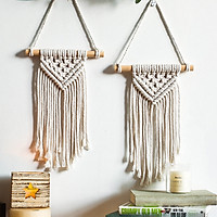 Bohemian Chic Macrame Wall Hanging Tapestry Wall Decor Woven Knitted Decoration