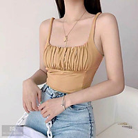 Áo 3 lỗ croptop rúm xinh nhiều màu