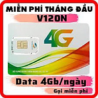 Sim 4G Viettel V120 Tặng Tháng Đầu Tiên - Sim 10 Số - Hàng Chính hãng