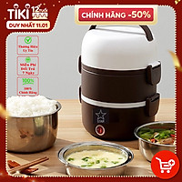 Bộ Hộp Cơm Giữ Nhiệt Văn Phòng Cao Cấp Cắm Điện inox 3 tầng - Chính Hãng miDoctor