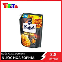 Nước Xả Làm Mềm Vải Comfort Giữ Màu & Bền Vải Sophia Hương Nước Hoa Thiên Nhiên 3.8L