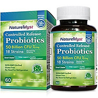 NatureMyst Probiotics 50 Billion per Serving, 18 Probiotic Strains, 60 Veggie Capsules - Non-GMO, Gluten Free