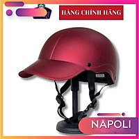Nón bảo hiểm Napoli chính hãng dạng mũ lưỡi trai sơn trơn freesize dành cho cả nam và nữ