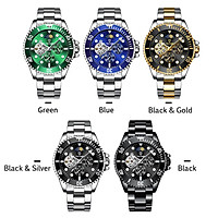 TEVISE Men Automatic Mechanical Watch Analog Chronograph Business Wrist Watch 30M Waterproof Luminous Dial Moon Phase