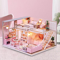 Mô hình nhà búp bê tự làm Doll House Miniature_ Girlish Dream _có TẤM CHE BỤI + KEO