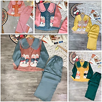 Bộ đồ ngủ chất lụa Satin túi nơ thỏ to cực xinh
