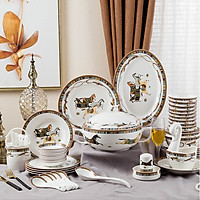 Set Chén dĩa European Horses 56PCS