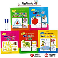Bộ Vở Viết Xóa Được - Wipe Clean Luyện Viết, Làm Toán Không Sợ Sai ( Bộ 5 Cuốn) - Tặng Kèm 2 Bút