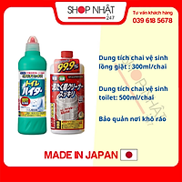 Combo Nước tẩy vệ sinh lồng máy giặt Rocket + Chai tẩy rửa bồn cầu Toilet Haiter KAO 500ml nội địa Nhật Bản