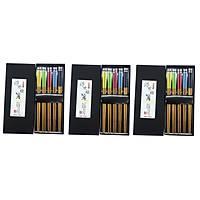 Combo 03 Set đũa tre Tanaka in họa tiết hoa văn tinh xảo - Nội địa Nhật Bản (Set 05 đôi)