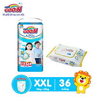 Tã Quần Goo.n Premium Cao Cấp Gói Cực Đại Size XXL36 (36 Miếng) + Tặng bịch khăn ướt Goo.N Premium 80 miếng cao cấp