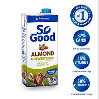 Sữa hạt hạnh nhân không đường So Good hộp 1L, làm từ hạnh nhân Úc, calo thấp, sản xuất tại Úc