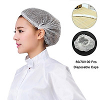 100/70/50X Shower Caps Anti Dust Hat Elasticated Hair Nets Spray Tanning Cap Catering Non-woven Protection Mushroom Cap