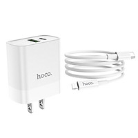 Bộ Củ Sạc Hoco C80 + Cáp Sạc Lightning - Hỗ trợ sạc nhanh QC3.0 - Hàng Chính Hãng